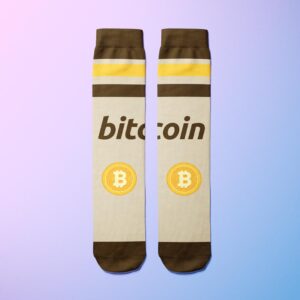 Retro Bitcoin Socks - Front View