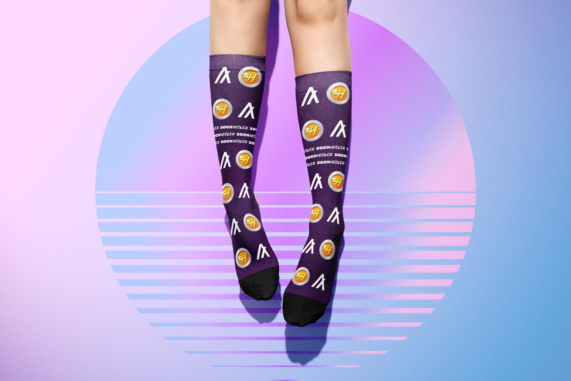 Sublimation-Tube-Socks-Woman Model-SHPattern